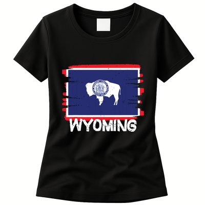 Cool Wyoming Flag Womens T-Shirt
