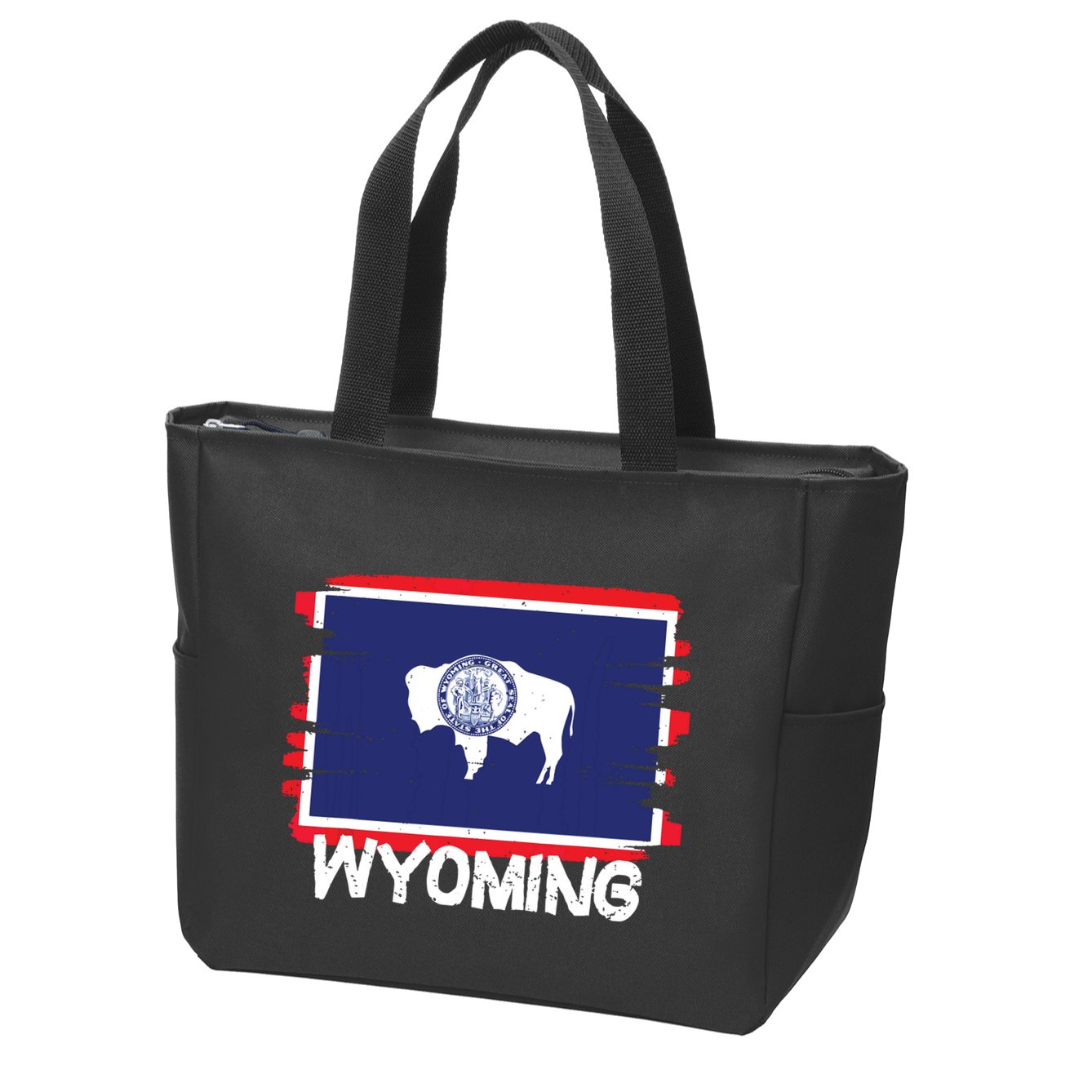 Cool Wyoming Flag Zip Tote Bag