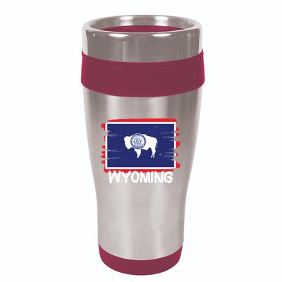 Cool Wyoming Flag 16oz Travel Tumbler