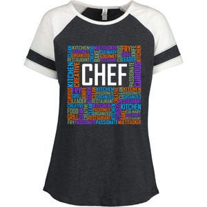 Chef Words Funny Gift Cooking Culinary Chef Gift Enza Ladies Jersey Colorblock Tee