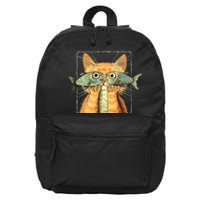 Cat With Fisheyes 16 in Basic Backpack