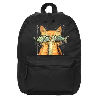 Cat With Fisheyes 16 in Basic Backpack