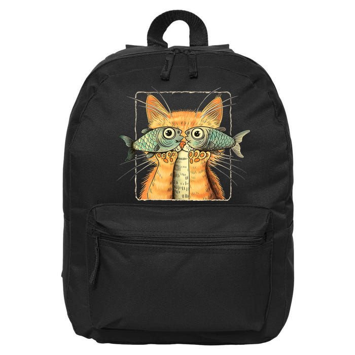 Cat With Fisheyes 16 in Basic Backpack