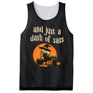 Cute Witch Funny Halloween And Just A Dash Of Sass Mesh Reversible Basketball Jersey Tank