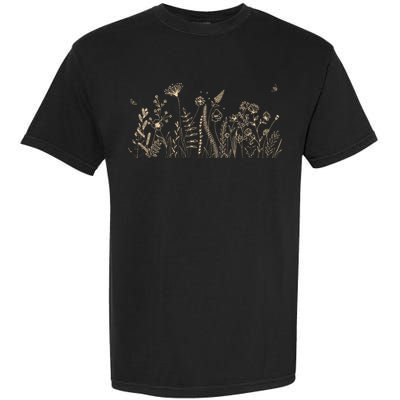 Cute Wildflowers Floral Nature Doodle Garment-Dyed Heavyweight T-Shirt