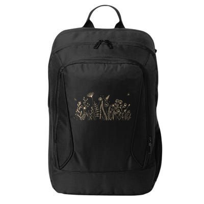 Cute Wildflowers Floral Nature Doodle City Backpack