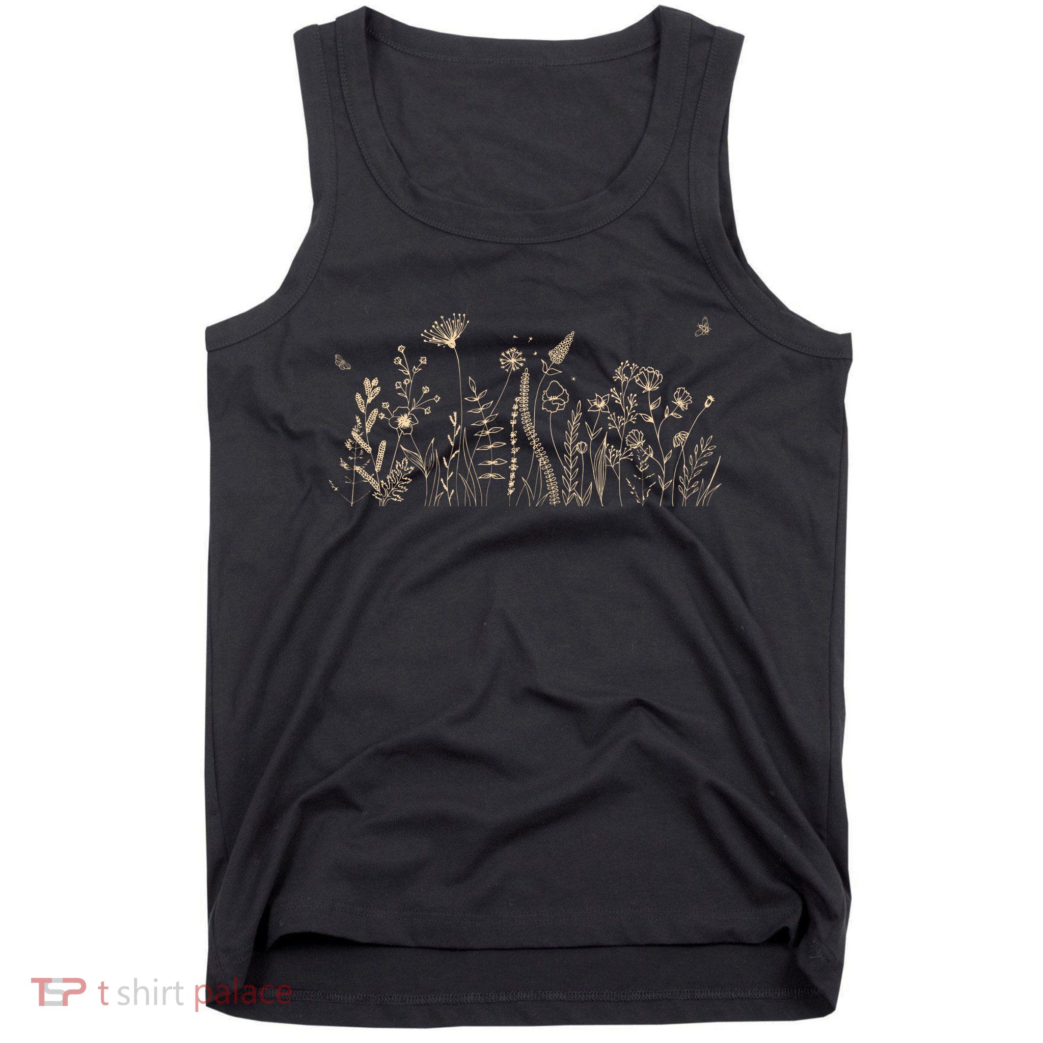 Cute Wildflowers Floral Nature Doodle Tank Top