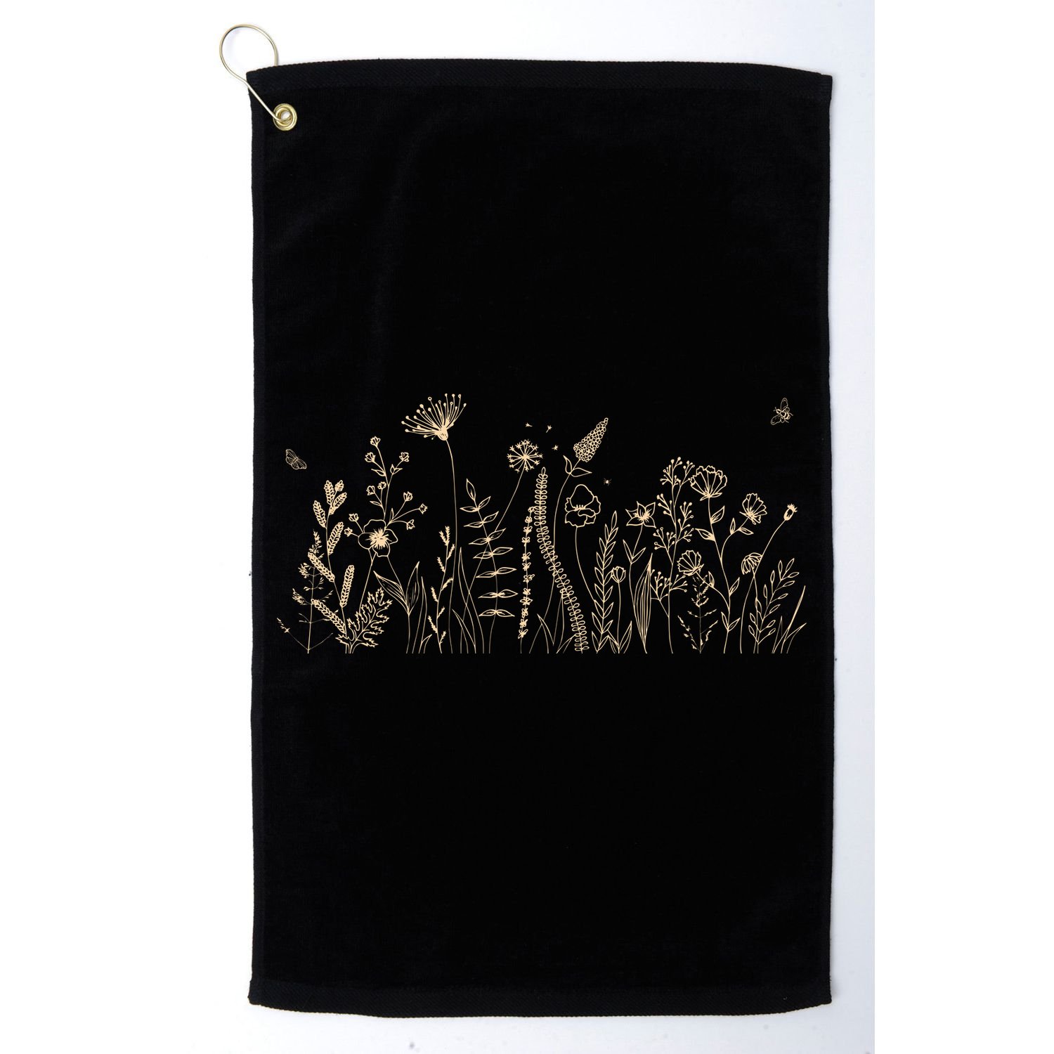 Cute Wildflowers Floral Nature Doodle Golf Towel