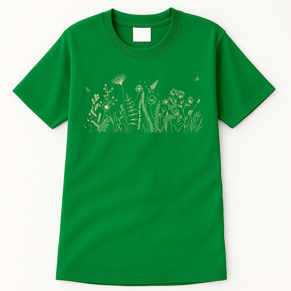 Cute Wildflowers Floral Nature Doodle Tall T-Shirt
