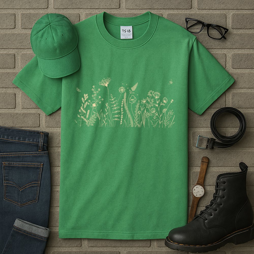 Cute Wildflowers Floral Nature Doodle Tall T-Shirt