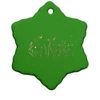 Cute Wildflowers Floral Nature Doodle Ceramic Star Ornament