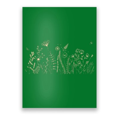 Cute Wildflowers Floral Nature Doodle Poster