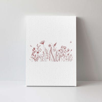 Cute Wildflowers Floral Nature Doodle Canvas