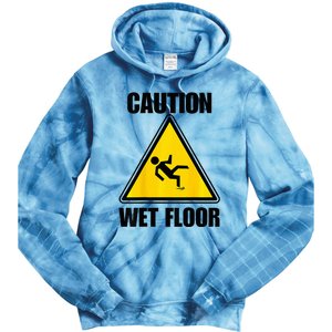 Caution Wet Floor Sign Funny Lazy Easy Halloween Costume Tie Dye Hoodie