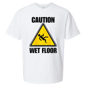 Caution Wet Floor Sign Funny Lazy Easy Halloween Costume Sueded Cloud Jersey T-Shirt