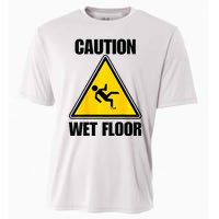 Caution Wet Floor Sign Funny Lazy Easy Halloween Costume Cooling Performance Crew T-Shirt