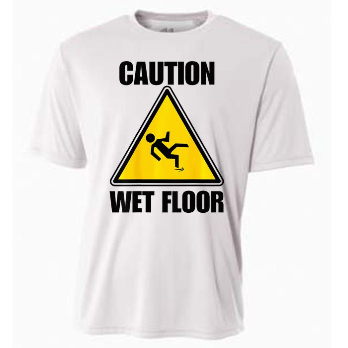 Caution Wet Floor Sign Funny Lazy Easy Halloween Costume Cooling Performance Crew T-Shirt