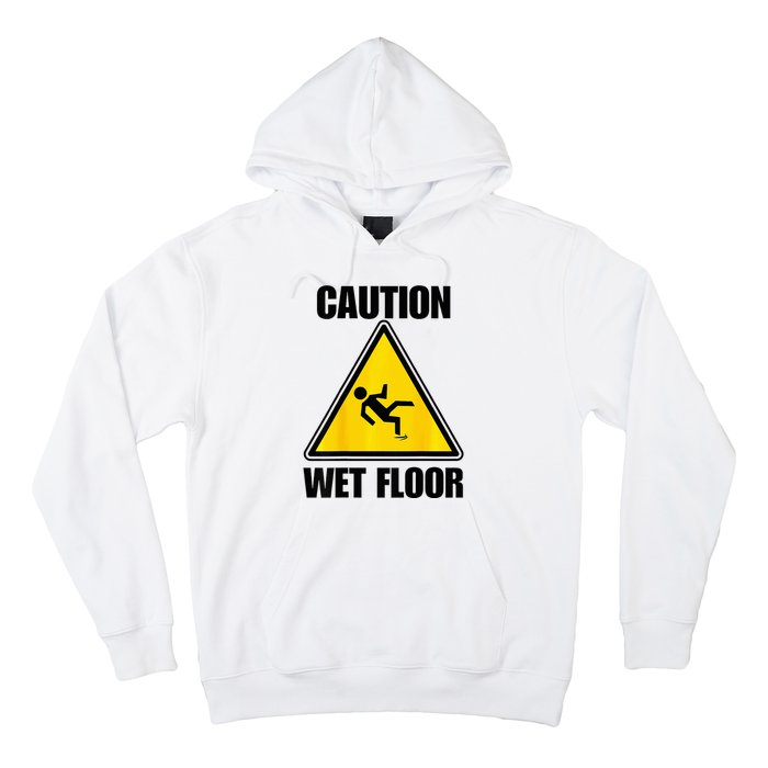 Caution Wet Floor Sign Funny Lazy Easy Halloween Costume Hoodie