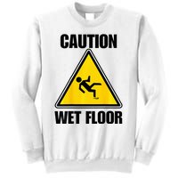 Caution Wet Floor Sign Funny Lazy Easy Halloween Costume Sweatshirt