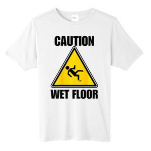 Caution Wet Floor Sign Funny Lazy Easy Halloween Costume Tall Fusion ChromaSoft Performance T-Shirt