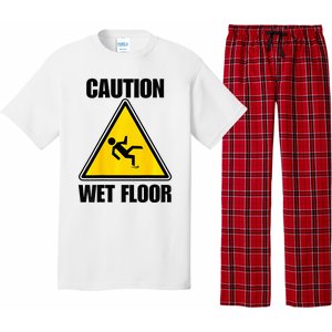 Caution Wet Floor Sign Funny Lazy Easy Halloween Costume Pajama Set