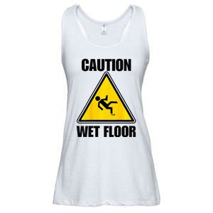 Caution Wet Floor Sign Funny Lazy Easy Halloween Costume Ladies Essential Flowy Tank