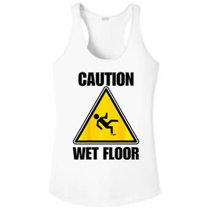 Caution Wet Floor Sign Funny Lazy Easy Halloween Costume Ladies PosiCharge Competitor Racerback Tank