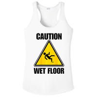 Caution Wet Floor Sign Funny Lazy Easy Halloween Costume Ladies PosiCharge Competitor Racerback Tank