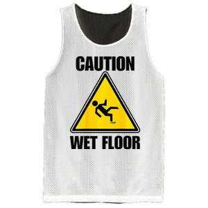 Caution Wet Floor Sign Funny Lazy Easy Halloween Costume Mesh Reversible Basketball Jersey Tank