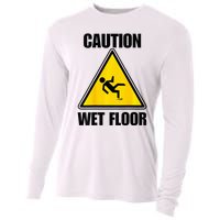 Caution Wet Floor Sign Funny Lazy Easy Halloween Costume Cooling Performance Long Sleeve Crew