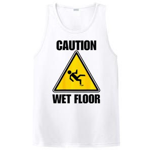 Caution Wet Floor Sign Funny Lazy Easy Halloween Costume PosiCharge Competitor Tank