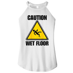 Caution Wet Floor Sign Funny Lazy Easy Halloween Costume Women's Perfect Tri Rocker Tank