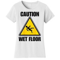 Caution Wet Floor Sign Funny Lazy Easy Halloween Costume Women's T-Shirt