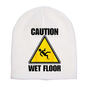 Caution Wet Floor Sign Funny Lazy Easy Halloween Costume Short Acrylic Beanie