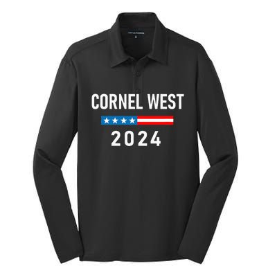 Cornel West For President Cornel West 2024 Silk Touch Performance Long Sleeve Polo