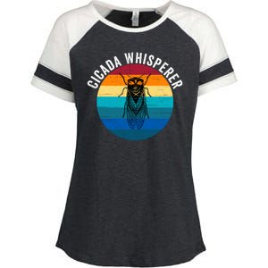 Cicada Whisperer Funny Cicada Nature Lover Cicada Emergence Bug Enthusiast Enza Ladies Jersey Colorblock Tee