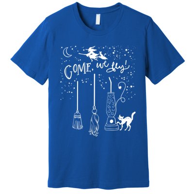 Come We Fly Witch Mop Broom Vacuum Flying Halloween Gift Premium T-Shirt