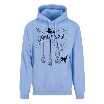 Come We Fly Witch Mop Broom Vacuum Flying Halloween Gift Unisex Surf Hoodie