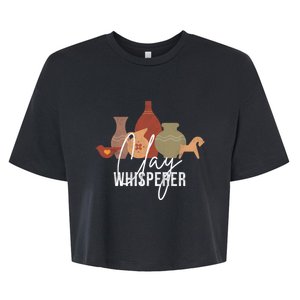 Clay Whisperer Funny Ceramic Artist Sculptor Pottery Meaningful Gift Bella+Canvas Jersey Crop Tee