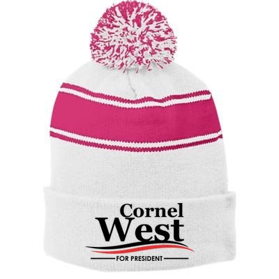 Cornel West For President Cornel West 2024 Stripe Pom Pom Beanie