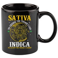 Cannabis Weed Fun Sativa To Change The Things I Can Indica 11oz C Handle Ceramic Mug