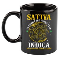 Cannabis Weed Fun Sativa To Change The Things I Can Indica 11oz C Handle Ceramic Mug
