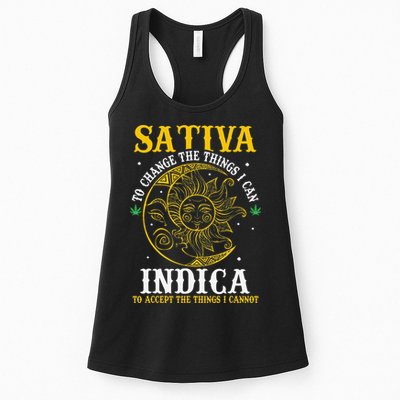 Cannabis Weed Fun Sativa To Change The Things I Can Indica Womens Tank Top