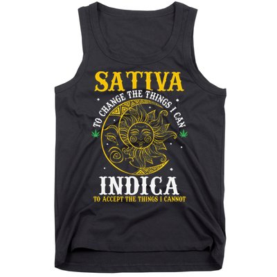 Cannabis Weed Fun Sativa To Change The Things I Can Indica Tank Top