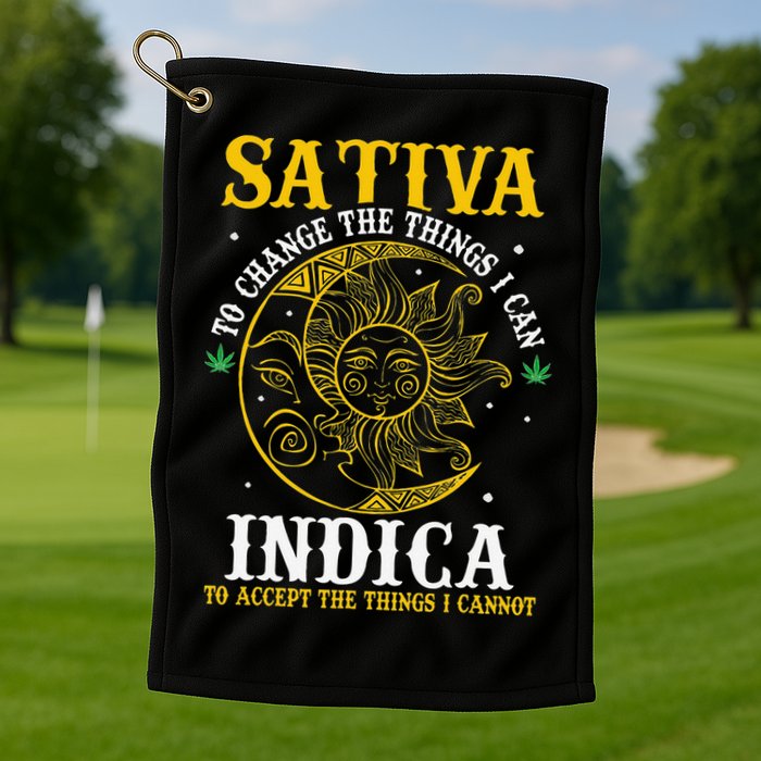 Cannabis Weed Fun Sativa To Change The Things I Can Indica Golf Towel