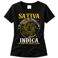 Cannabis Weed Fun Sativa To Change The Things I Can Indica Womens T-Shirt