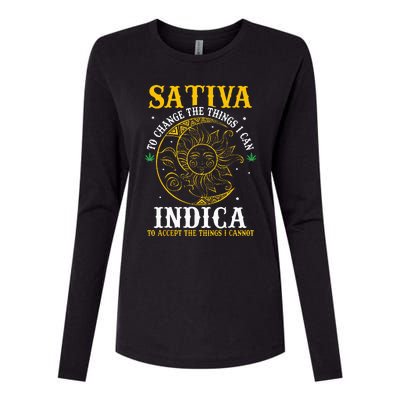 Cannabis Weed Fun Sativa To Change The Things I Can Indica Womens Cotton Relaxed Long Sleeve T-Shirt