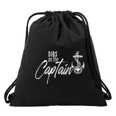 Captain Wife Funny Dibs On The Captain Gift Drawstring Bag