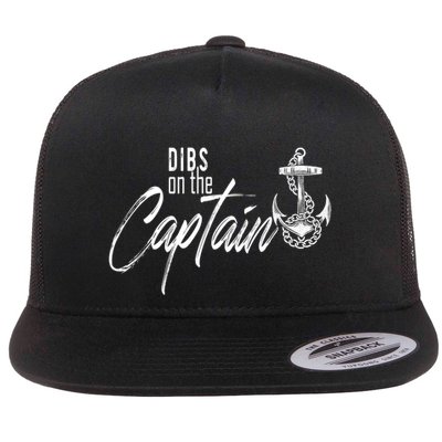 Captain Wife Funny Dibs On The Captain Gift Flatbill Hat