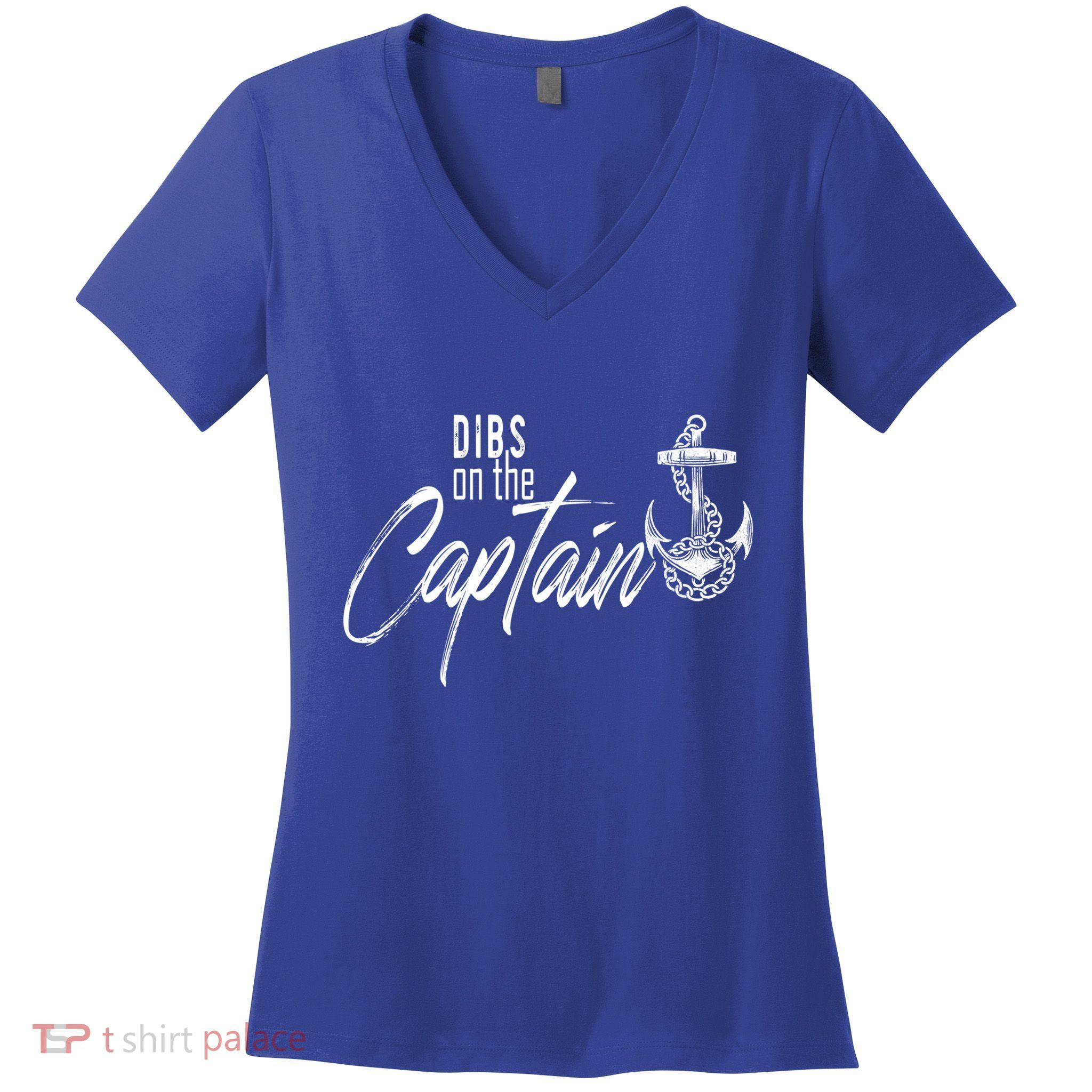 Captain Wife Funny Dibs On The Captain Gift Women's V-Neck T-Shirt